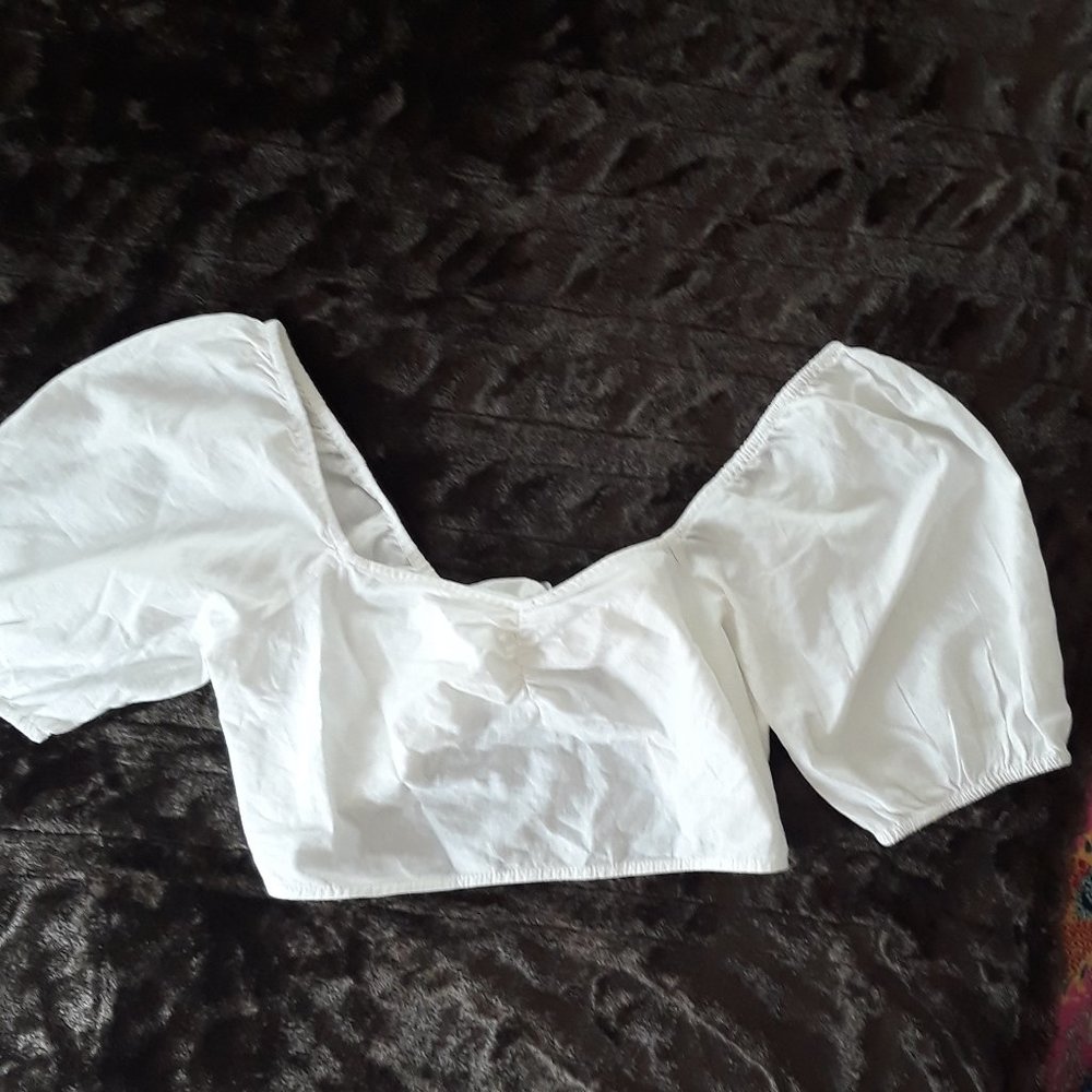 Loft Beach White Tie-Back Top, Size M